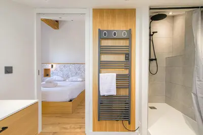 Salle de bains dans l'établissement Cosy et Calme proche Lyon
