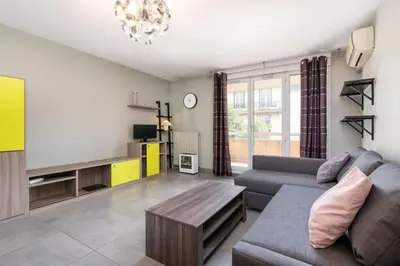 Télévision ou salle de divertissement dans l'établissement Spacieux appartement familial avec balcon Villeurbanne