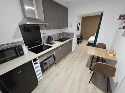 Cuisine ou kitchenette dans l'établissement Cosy T1 au 14B avec Climatisation et Parking