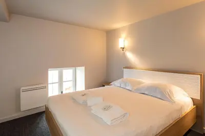 Un ou plusieurs lits dans un hébergement de l'établissement Smartstay - Vue panoramique sur Lyon et la saone