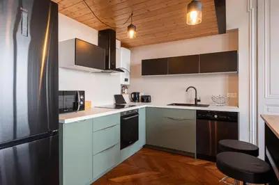 Cuisine ou kitchenette dans l'établissement Smartstay - Vue panoramique sur Lyon et la saone
