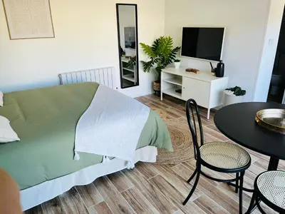 Télévision ou salle de divertissement dans l'établissement Charmant studio à 10 min de Lyon