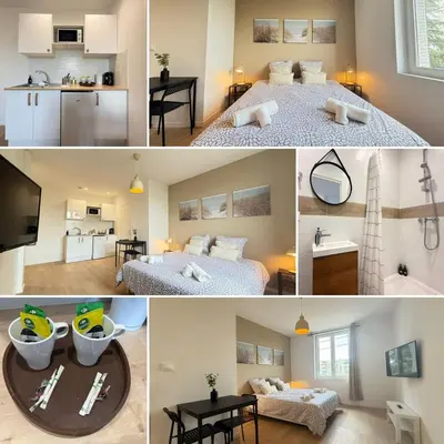 Cuisine ou kitchenette dans l'établissement Studio Mars NEW & Cozy - Parilly Train Station
