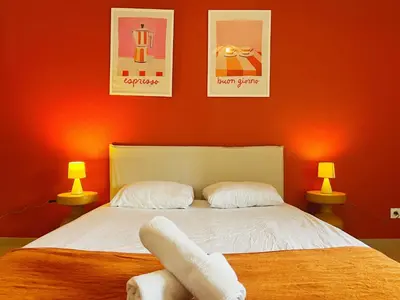 Un ou plusieurs lits dans un hébergement de l'établissement Othello - Appartement 6 personnes - Check in h24 & Wifi
