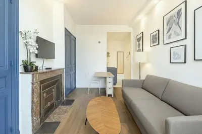 Coin salon dans l'établissement Le Nid de Perrache Comfortable and Stylish Studio