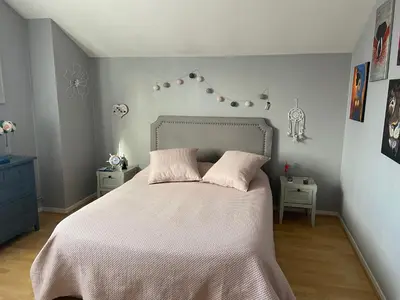 Un ou plusieurs lits dans un hébergement de l'établissement maison aux portes du Beaujolais