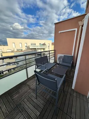 Balcon ou terrasse dans l'établissement Appartement T3