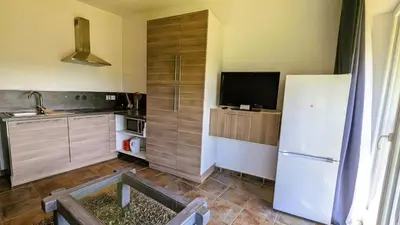 Cuisine ou kitchenette dans l'établissement Studihôtel Le COSY