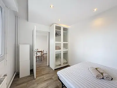 Un ou plusieurs lits dans un hébergement de l'établissement Grand T3, balcon et garage - Venissieux Lyon Sud