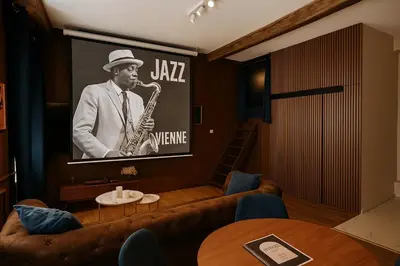 Télévision ou salle de divertissement dans l'établissement Blue Note - Le Jazz au cœur de Vienne - Videoprojecteur - Hypercentre - France