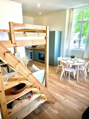 Cuisine ou kitchenette dans l'établissement Studio Le Mitterrand - city center
