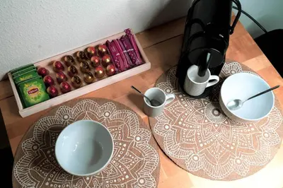 Plateau bouilloire dans l'établissement Appartement Le Boheme