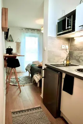 Cuisine ou kitchenette dans l'établissement Appartement Le Boheme