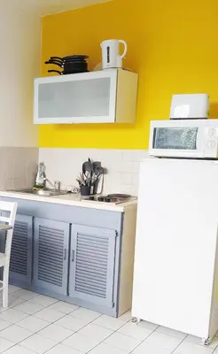 Cuisine ou kitchenette dans l'établissement Studio Calme 3pers 2 couchages au Coeur de Villefranche proche Lyon