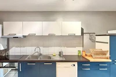 Cuisine ou kitchenette dans l'établissement Balcon Jubin