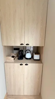 Cuisine ou kitchenette dans l'établissement Le Lodge d'Amélie