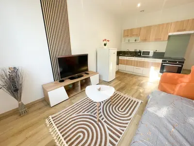 Cuisine ou kitchenette dans l'établissement T2 Sweet Horizon 2 - B at Home - Stade Groupama LDLC