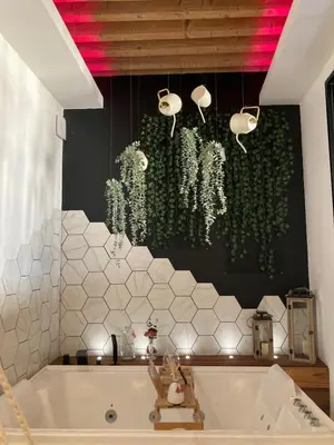 Salle de bains dans l'établissement SWEET LEONE II -appartement avec spa privé-Lyon Place Terreaux