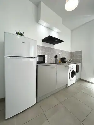Cuisine ou kitchenette dans l'établissement T2 urbain proche du centre-ville de Lyon