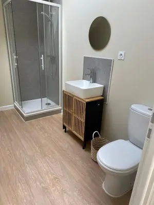 Salle de bains dans l'établissement Appartement cosy gare chateaucreux