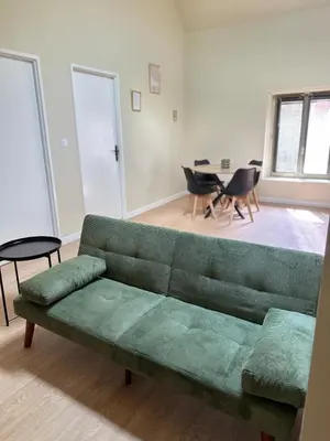 Coin salon dans l'établissement Appartement 2 chambres gare chateaucreux