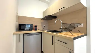 Cuisine ou kitchenette dans l'établissement Le Doré Central WiFi