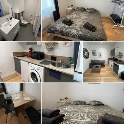 Cuisine ou kitchenette dans l'établissement Appartement St Genis Laval Hyper centre