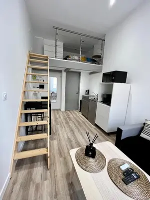 Cuisine ou kitchenette dans l'établissement Appartement proche centre