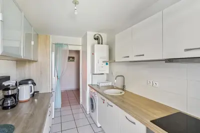 Cuisine ou kitchenette dans l'établissement Superbe T3 Villeurbanne Centre avec climatisation