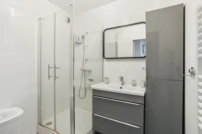 Salle de bains dans l'établissement Superbe T3 Villeurbanne Centre avec climatisation