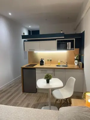 Cuisine ou kitchenette dans l'établissement CHARMANT STUDIO à MONTCHAT