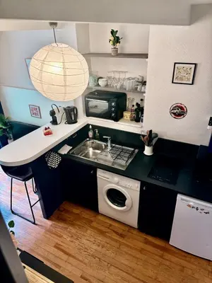 Cuisine ou kitchenette dans l'établissement Art de Recevoir - Chic & Ancient Duplex Quais Rhône - Lyon Centre