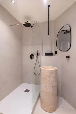 Salle de bains dans l'établissement Wabi Sabi, Appartement Premium au Cœur de Lyon