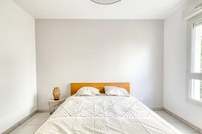 Un ou plusieurs lits dans un hébergement de l'établissement La Pause Urbaine - Proximité Lyon - Terrasse Privée