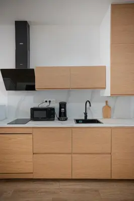 Cuisine ou kitchenette dans l'établissement Saint-Fons centre appartement meublé