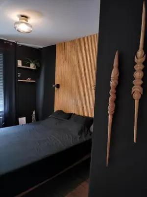 Un ou plusieurs lits dans un hébergement de l'établissement Le Botanica - Balcon - 2 chambres - proche quai du Rhone