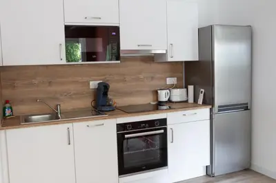 Cuisine ou kitchenette dans l'établissement Charmant appartement T3