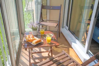 Balcon ou terrasse dans l'établissement Lumineux et cosy proche Eurexpo & Groupama Stadium