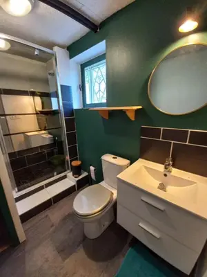 Salle de bains dans l'établissement Gite en campagne beaujolaise