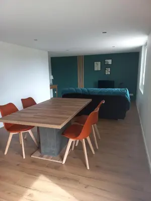 Coin salon dans l'établissement Gite en campagne beaujolaise