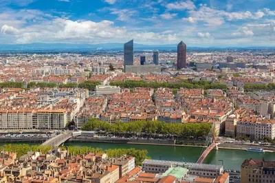 Vue générale sur Villeurbanne ou vue de la ville depuis l'appartement