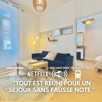 Coin salon dans l'établissement Élégance et confort, à deux pas de la gare