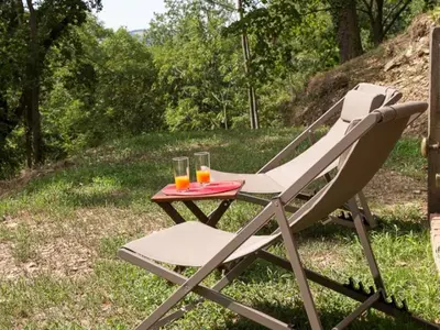 Jardin de l'établissement Gîte spacieux moderne avec wifi et terrasse - FR-1-496-370