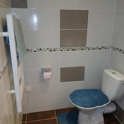 Salle de bains dans l'établissement Maison spacieuse de 3 chambres, à proximité de la Centrale du Bugey