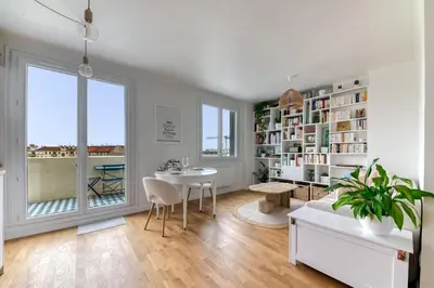 Coin salon dans l'établissement Appartement Le perchoir - Welkeys
