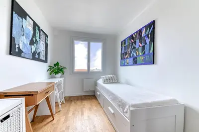 Un ou plusieurs lits dans un hébergement de l'établissement Appartement Le perchoir - Welkeys