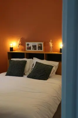Un ou plusieurs lits dans un hébergement de l'établissement Gîte Clusel-Roch 6 personnes au cœur des Côte-Rôtie