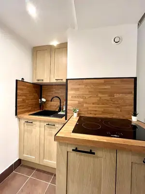 Cuisine ou kitchenette dans l'établissement T3 urbain à 15 min de Lyon