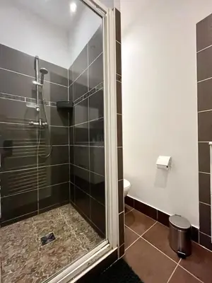Salle de bains dans l'établissement T3 urbain à 15 min de Lyon