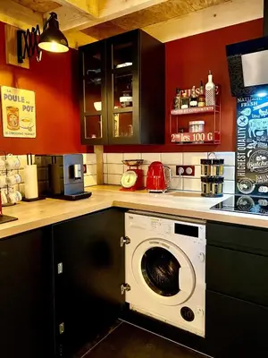 Cuisine ou kitchenette dans l'établissement Le Hameau des Bruyères